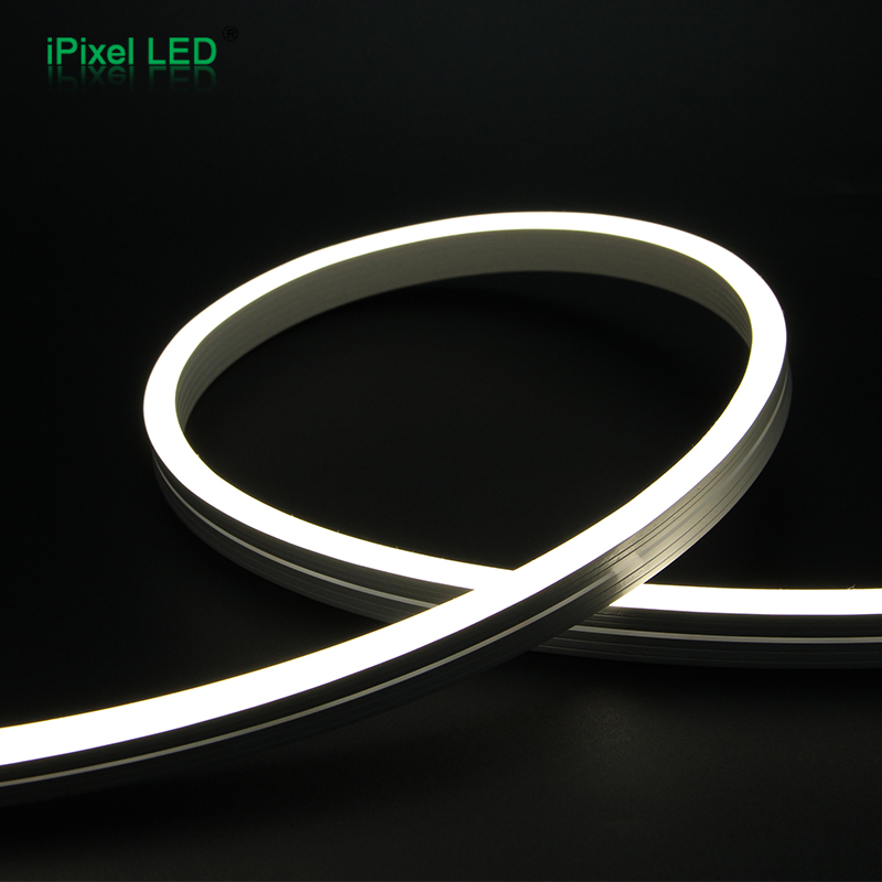 Illuminated flexible LED neon strip in the supplied product photograph