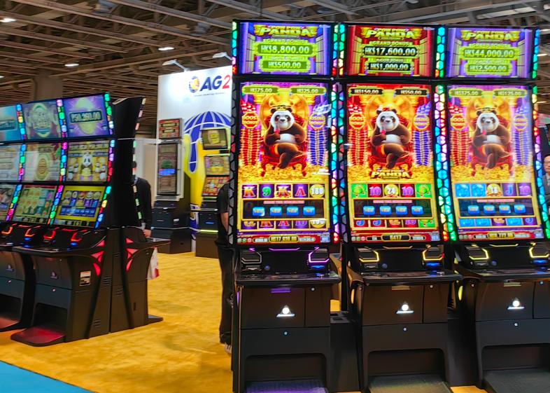 Color-changing lighting around gaming-machine cabinets and screens