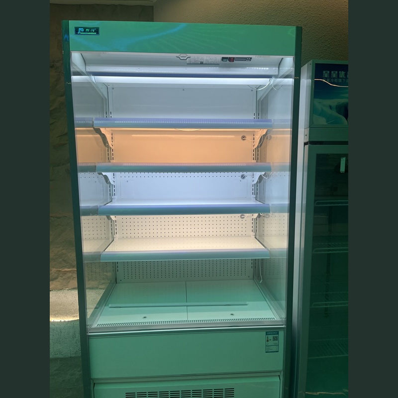 Open refrigerated display cabinet used as the application test setup