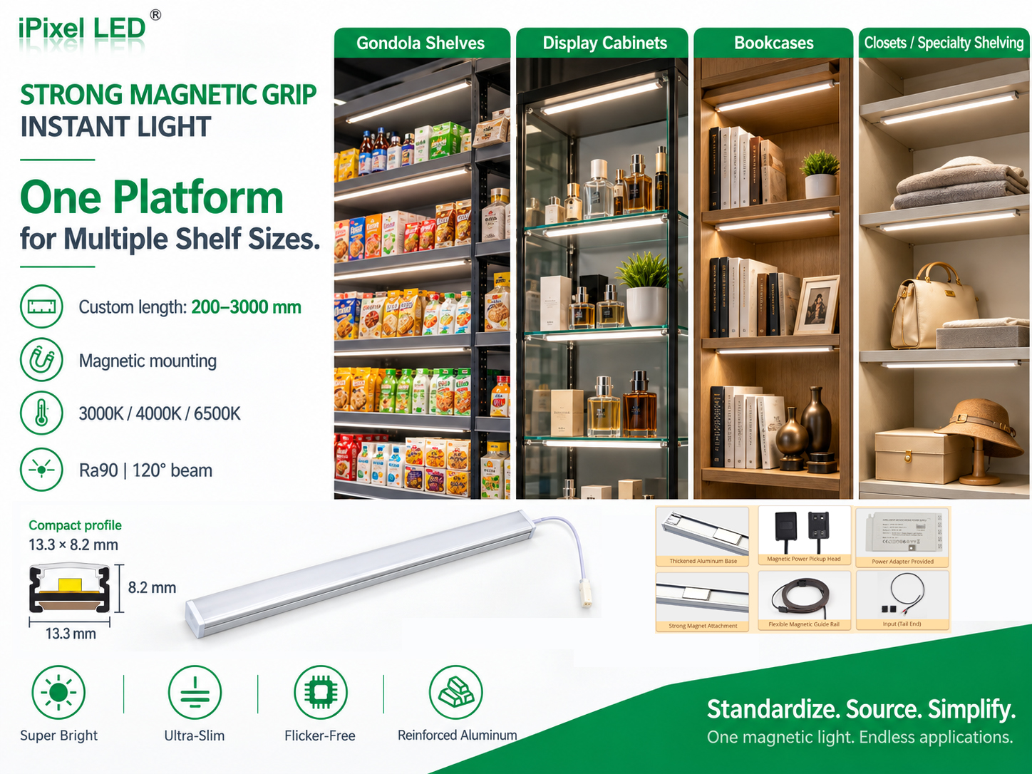 Magnetic Mounting vs Magnetic Power Pickup for Shelf LED Lighting