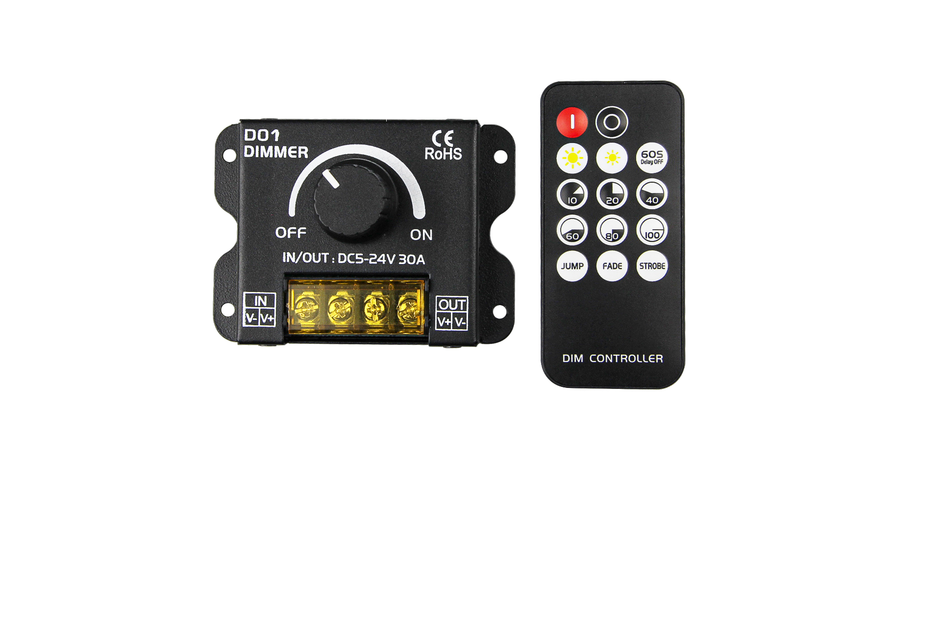 D01 30A RF Knob LED Dimmer Non-Pixel Controller detail image 4