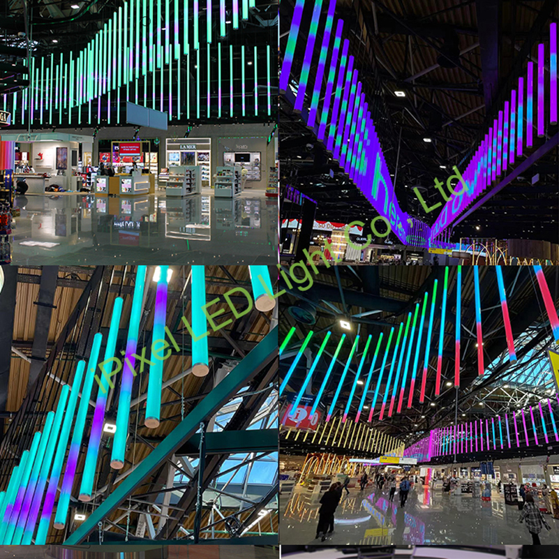 Moscow Sheremetyevo International Airport O80mm Milky White No-Shadow DMX512 3D Pixel LED Tube (B080_3.jpg