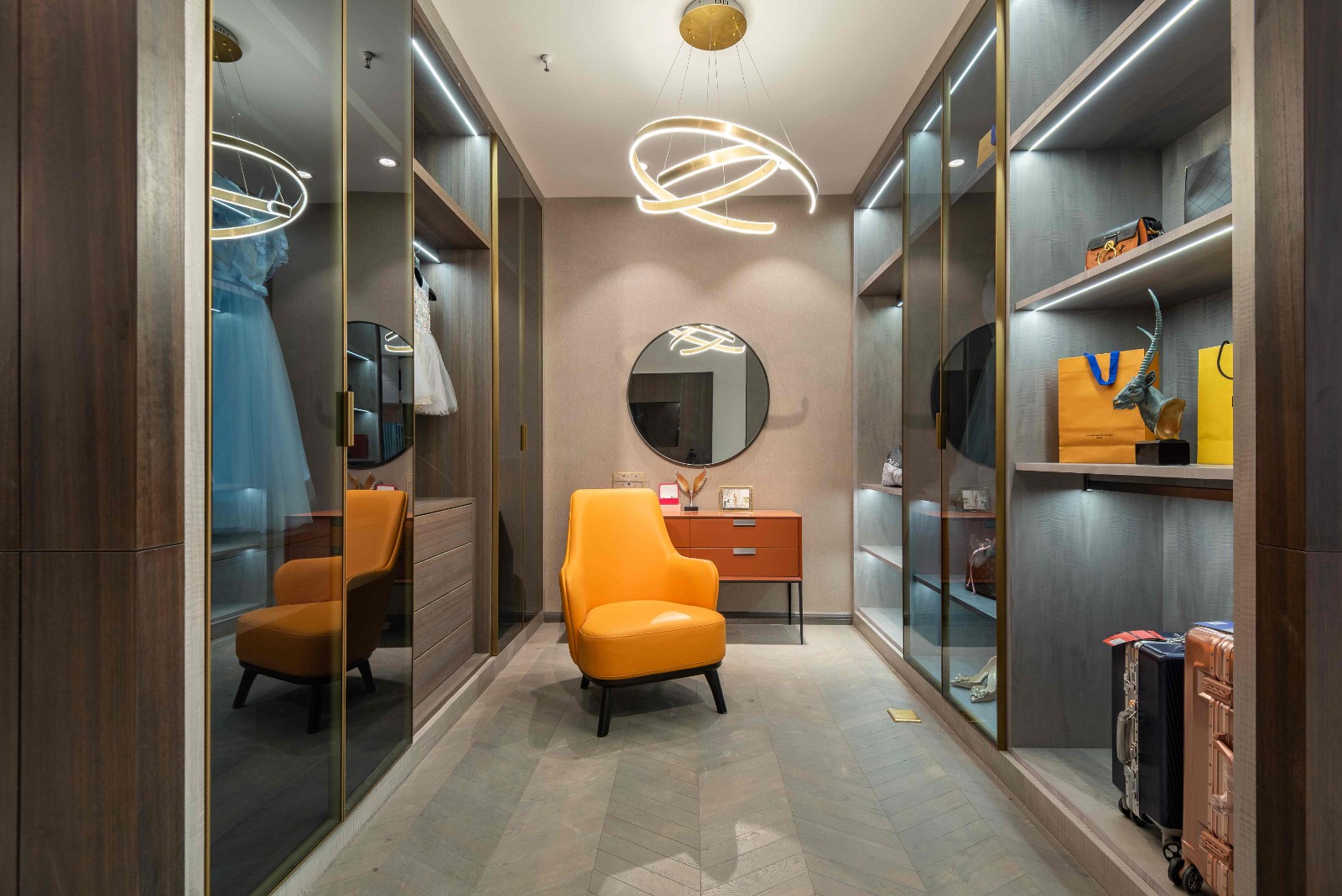 LED lighting application in cabinet and wardrobe interior showing hidden mounting space and wiring challenges