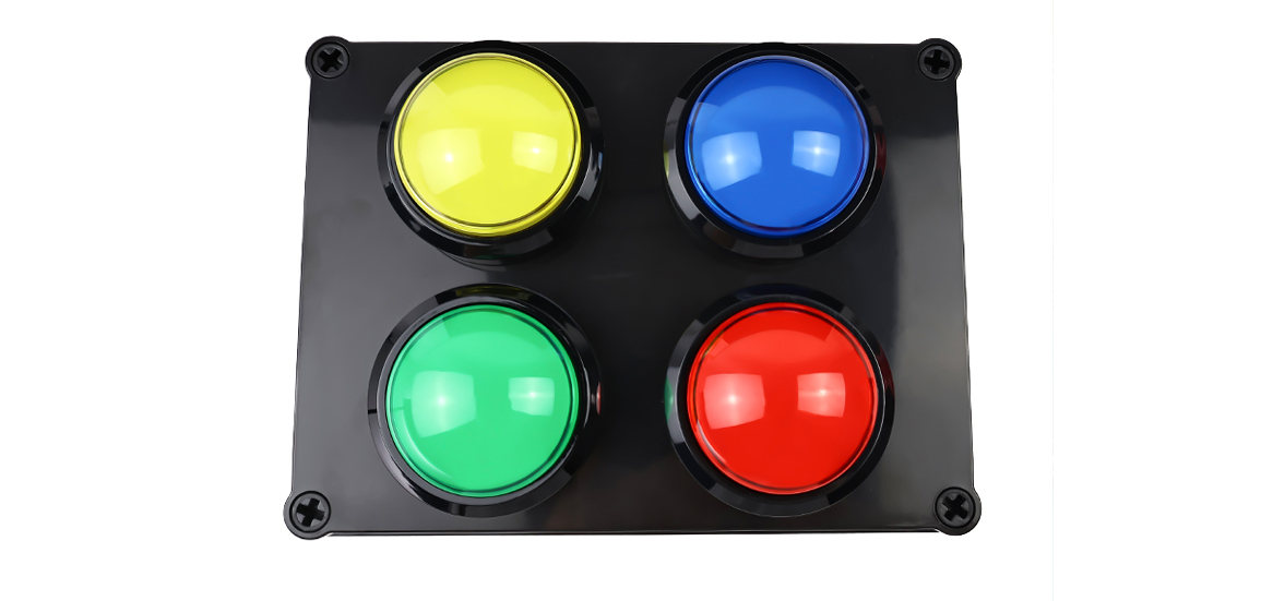 Four-key operator interface and wiring connections for a custom RS485 LED control system